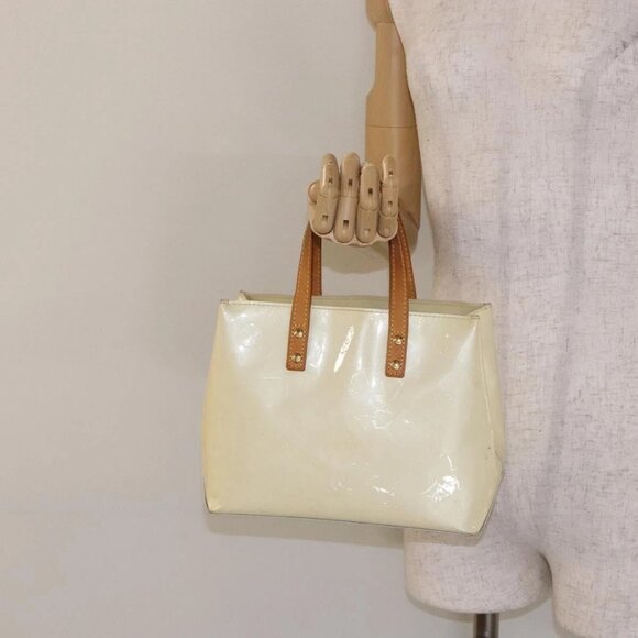 LOUIS VUITTON Monogram Vernis Reade PM Hand Bag Perle M91336 LV Auth 138316 - Picture 14 of 16